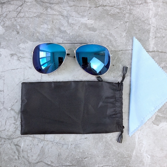 ARCTIC Aviator Blue Silver Mirror Men’s Sunglasses - Picture 6 of 8